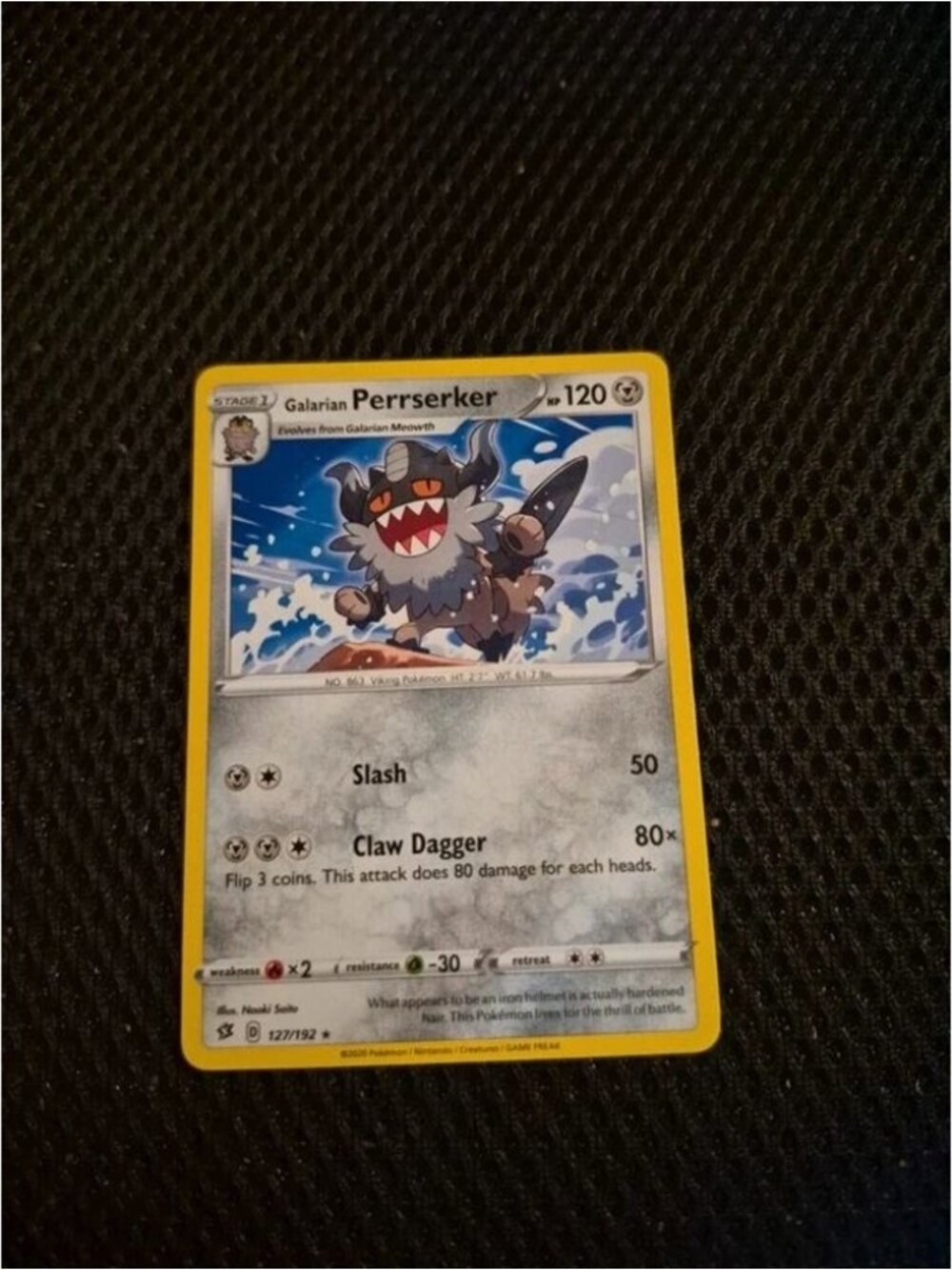 Galarian Perrserker 127/192 Pokemon Card (2020)
